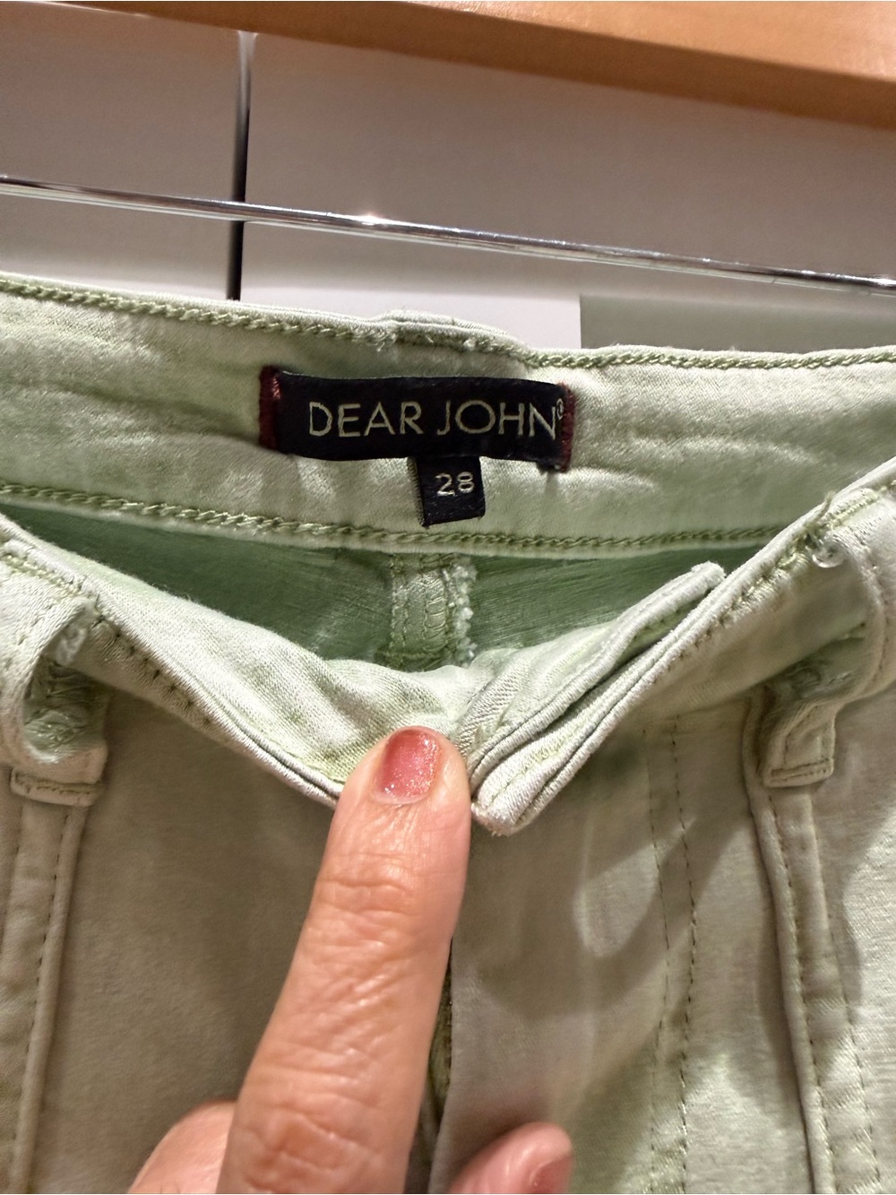 Dear John Mint Green Utility Denim Shorts - Picture 3 of 4
